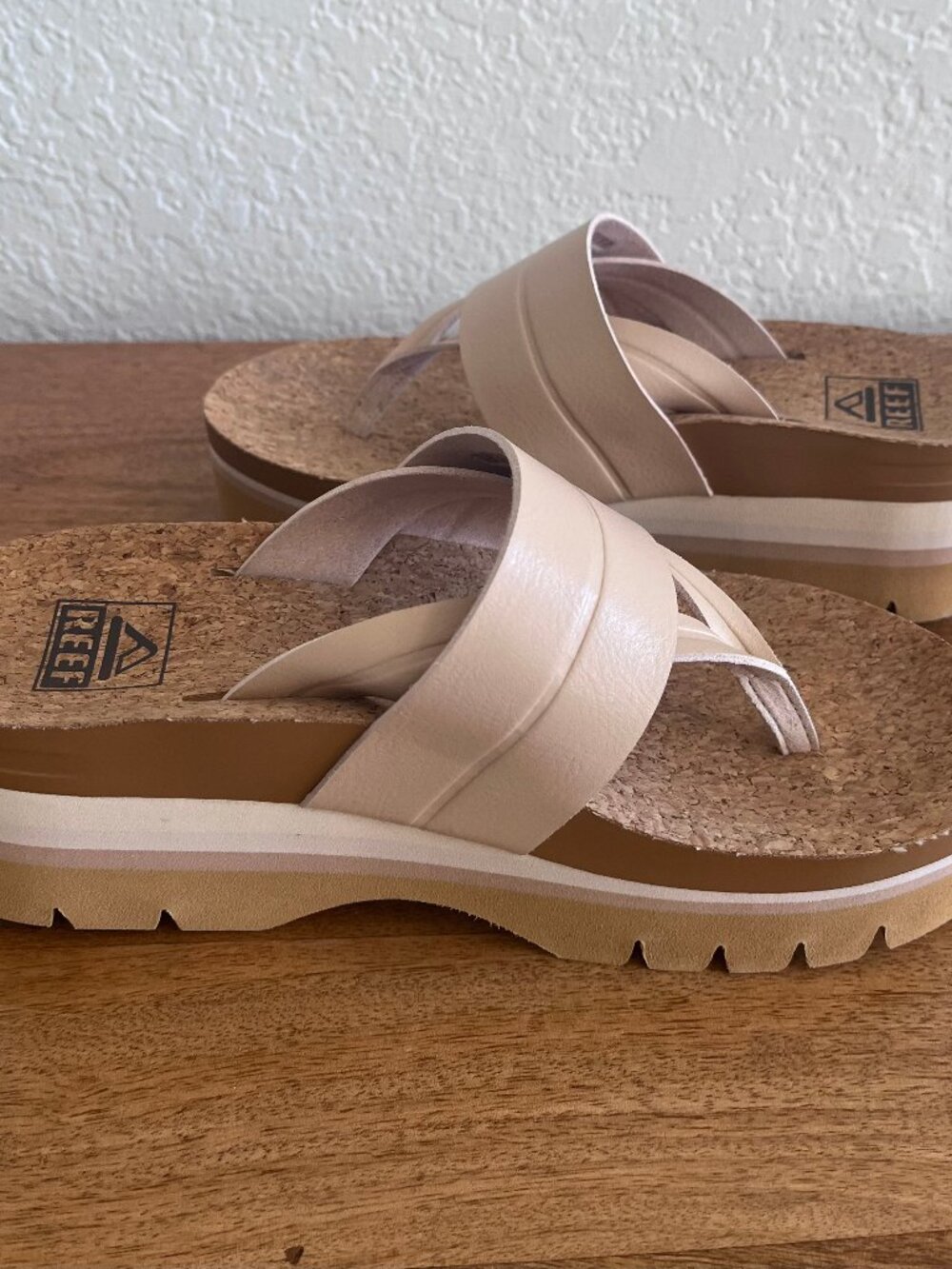 NEW! Reef Vista Higher Savanah Platform Thong Comfort Sandal In Seashell/Nude 5 - Picture 6 of 14